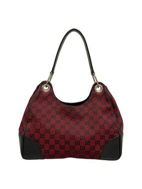 Gucci Shoulder Bag Bordeaux Black Leather